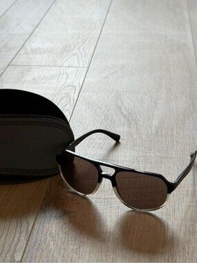 Emporio Armani Sand Brown Pilot Sunglasses
